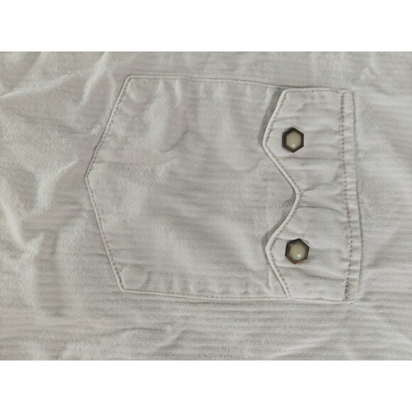Levi's Sawtooth Shirt XL Herringbone Vintage 1997 Hex Snaps Western Ivory Rare - Picture 3 of 9